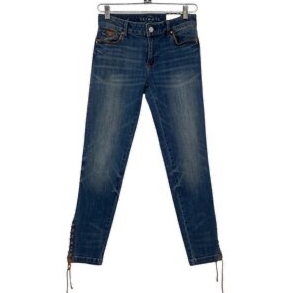 White House Black Market Ankle Lace Up Jeans, The Skimmer, Size 10